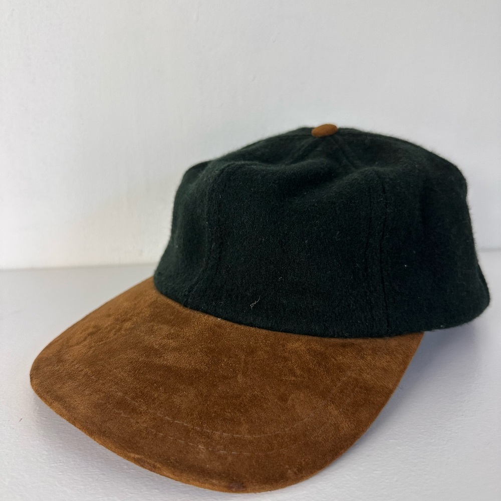 Green and brown leather cup, suede leather cup.